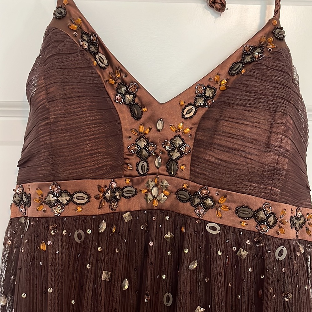 Rue de la Paix formal sequined dress in Brown